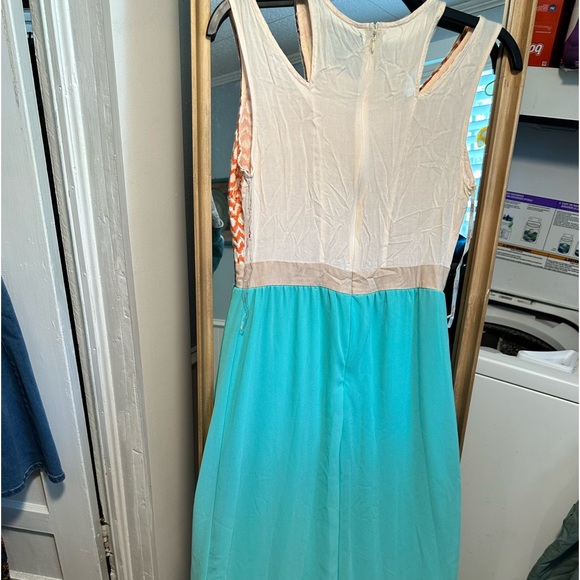 Flying Tomato chevron teal and coral maxi dress size M - Picture 5 of 9